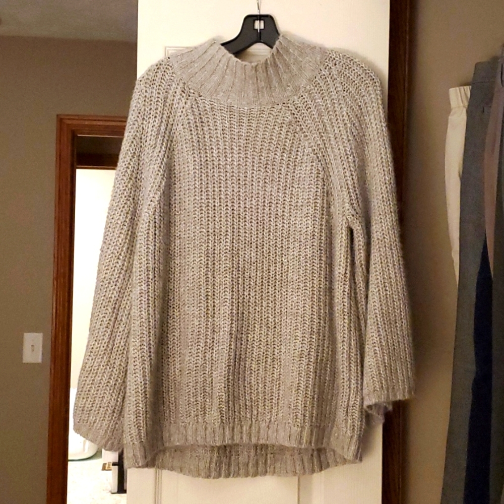 CHAPS sweater sparkly silver